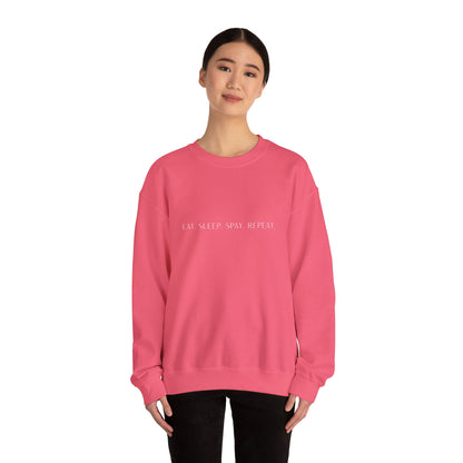 Eat. Sleep. Spay. Repeat - Embroidery Crewneck Sweatshirt