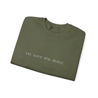 Eat.Sleep.Spay.Repeat -Embroidery Sweatshirt