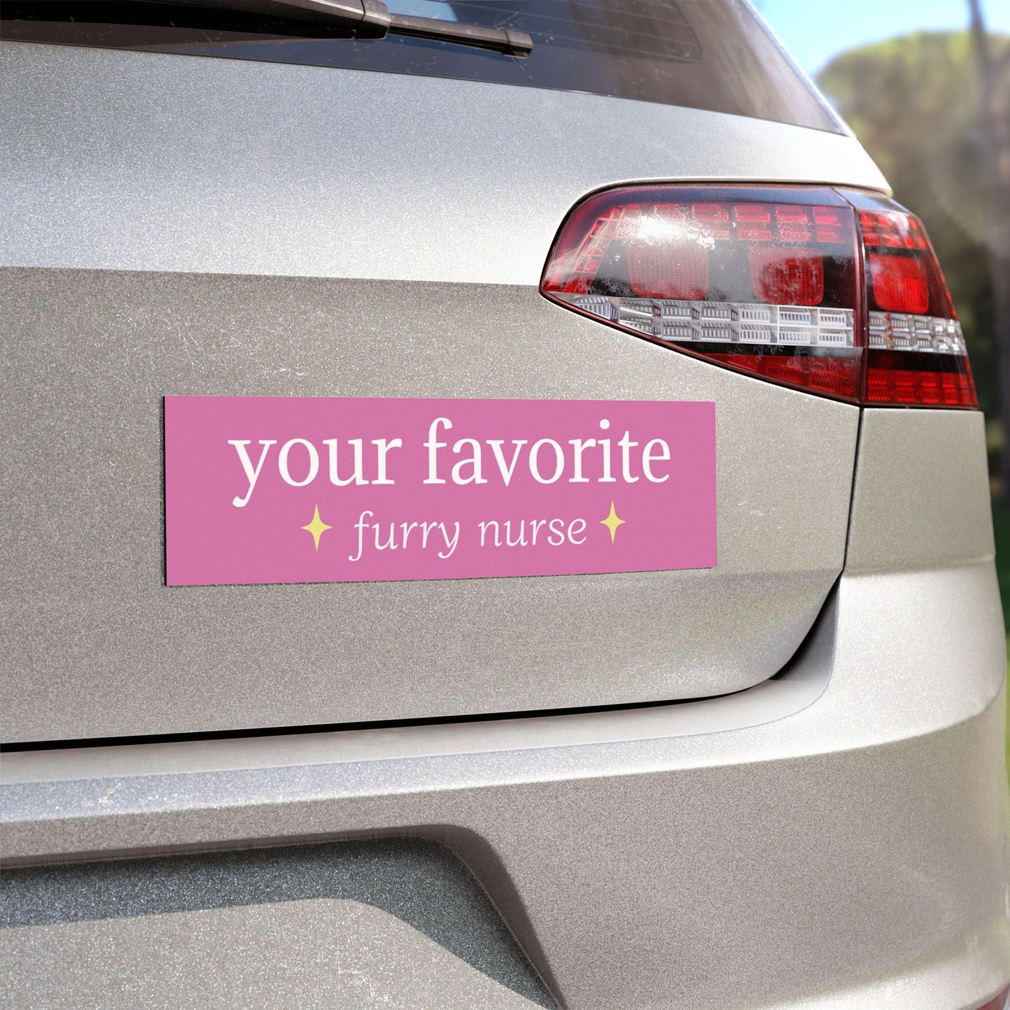 Car Magnet — “your favorite furry nurse” Green Pet Nurse Car Magnet