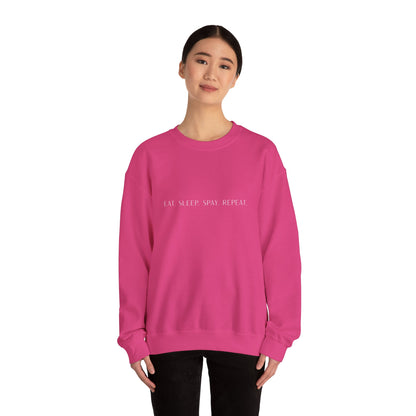 Eat.Sleep.Spay.Repeat -Embroidery Sweatshirt