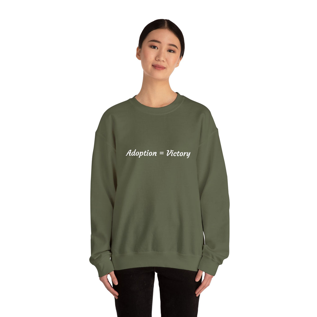 Adoption = Victory- Embroidery Sweastshirt
