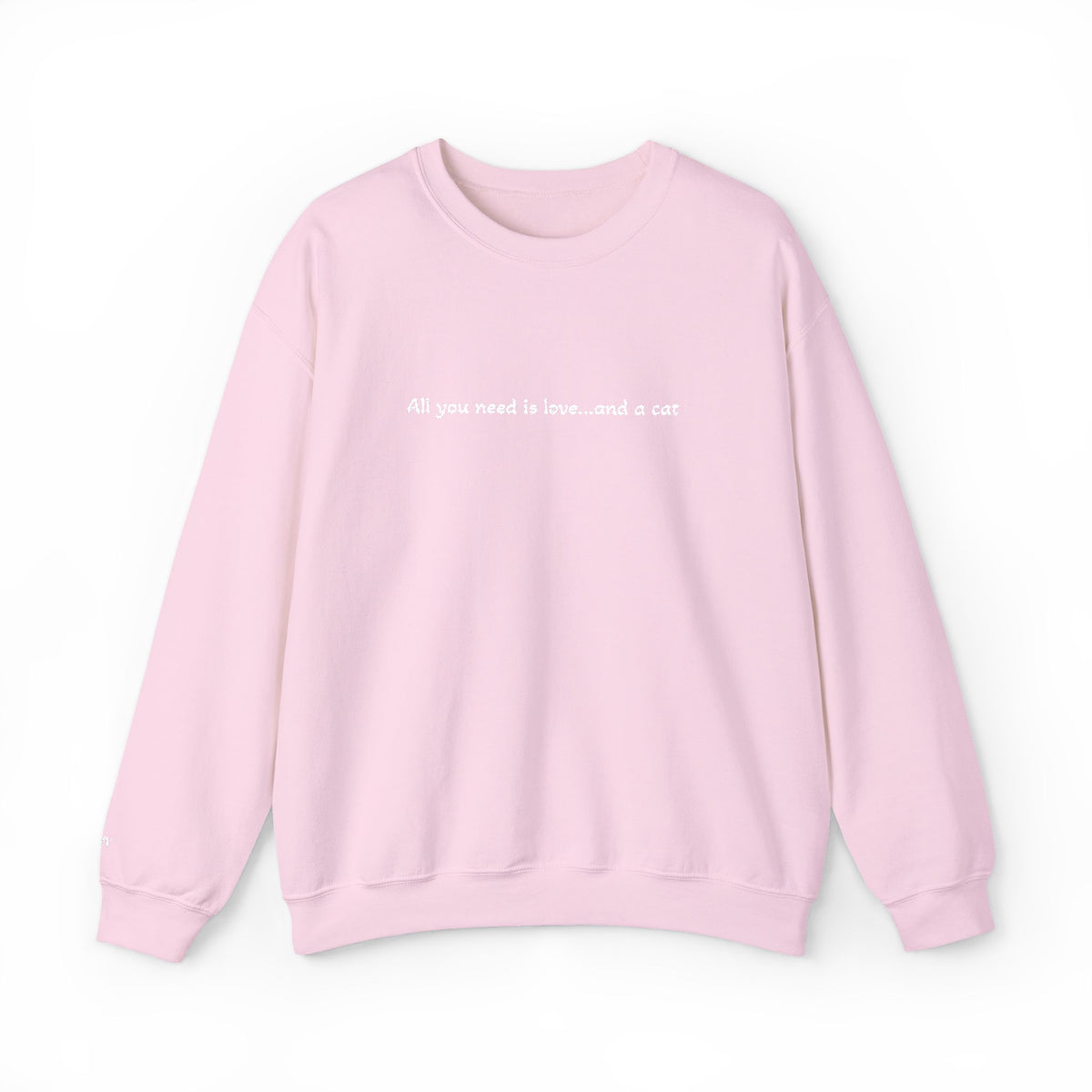 All You Need Is Love...and a Cat - Embroidery Crewneck Sweatshirt