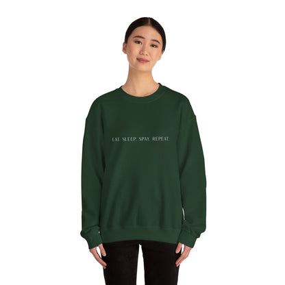 Eat. Sleep. Spay. Repeat - Embroidery Crewneck Sweatshirt