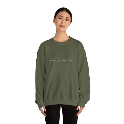 Eat.Sleep.Spay.Repeat -Embroidery Sweatshirt