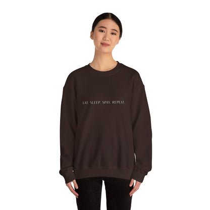 Eat. Sleep. Spay. Repeat - Embroidery Crewneck Sweatshirt
