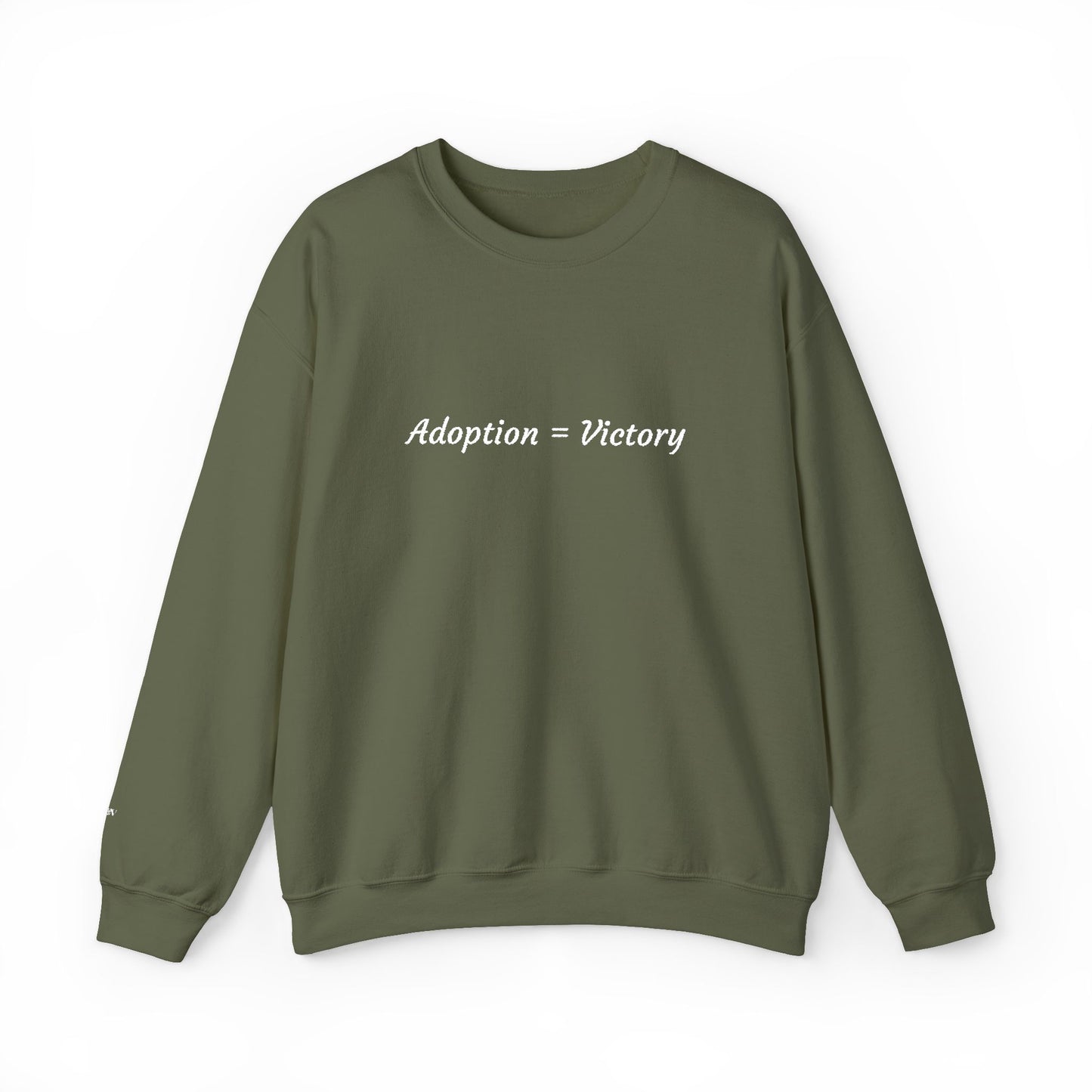 Adoption = Victory - Embroidery Crewneck Sweatshirt