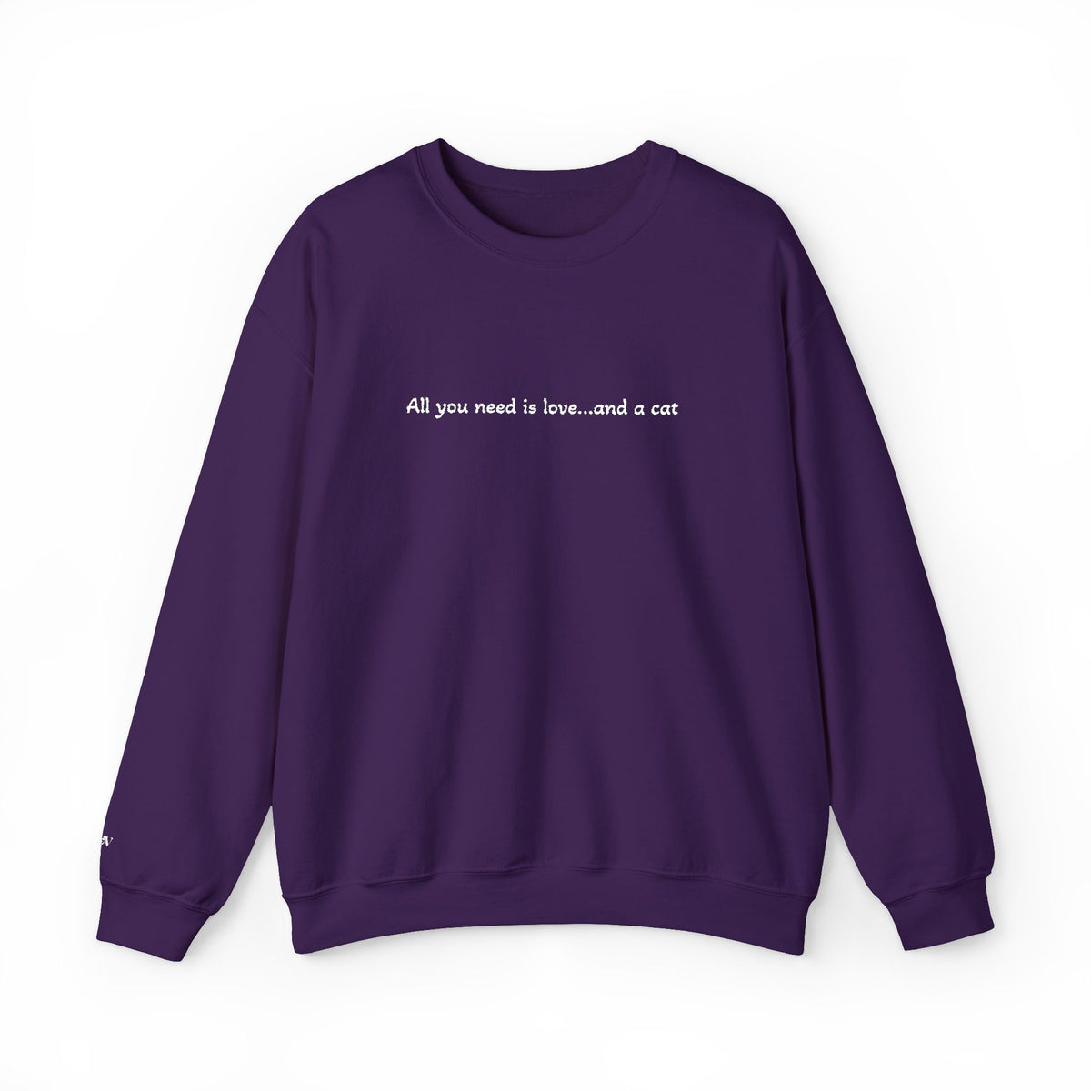 All You Need Is Love...and a Cat - Embroidery Crewneck Sweatshirt