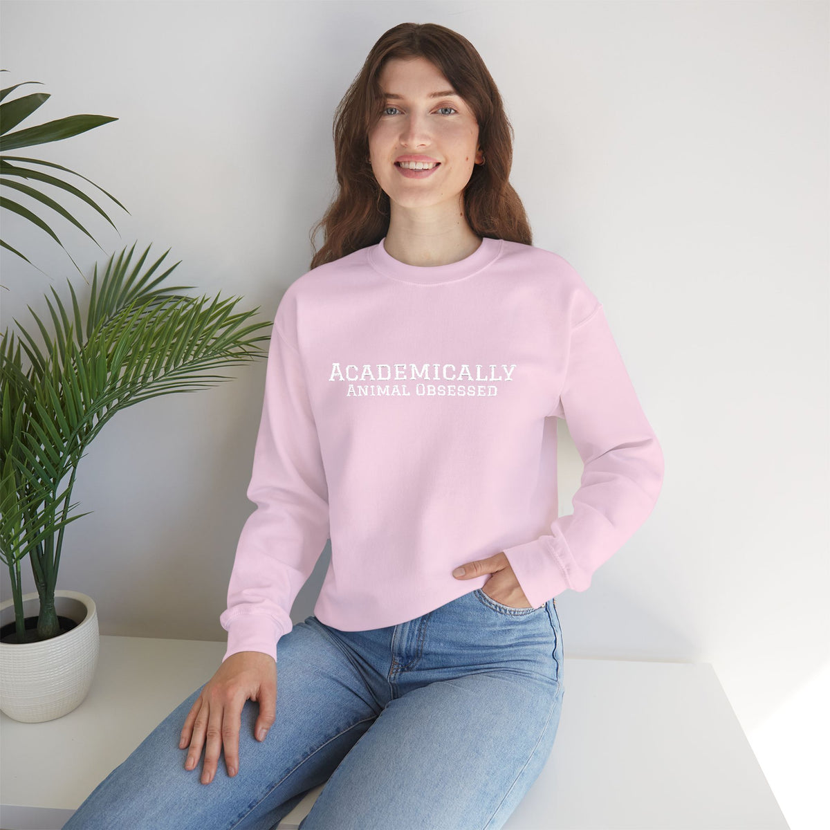 Academically Animal Obsessed- Embroidery Sweatshirt