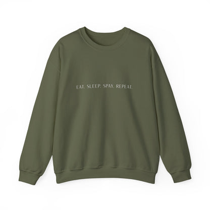 Eat.Sleep.Spay.Repeat -Embroidery Sweatshirt