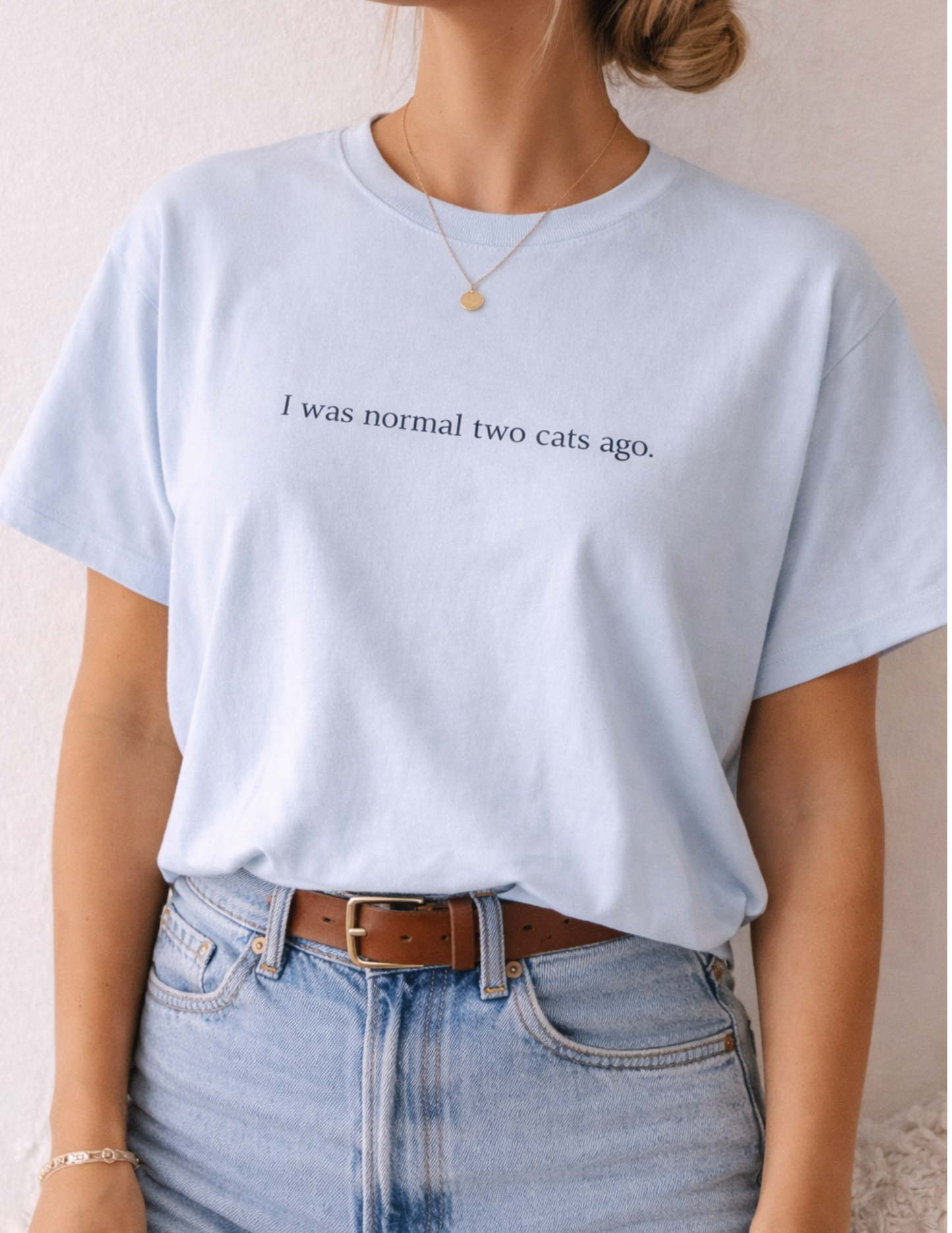 Normal two cats ago.. - Embroidery T Shirt